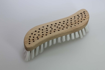 Scheuerbürste / Nylon weich, weiß, Holzkörper